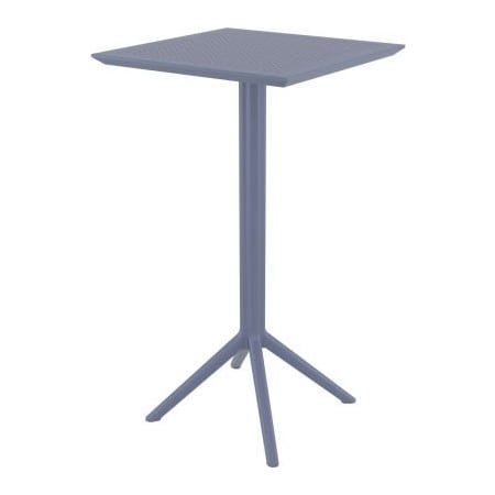 Cozydays Dba Compamia Siesta Sky 24in Square Resin Folding Bar Table, Dark Gray ISP116-DGR